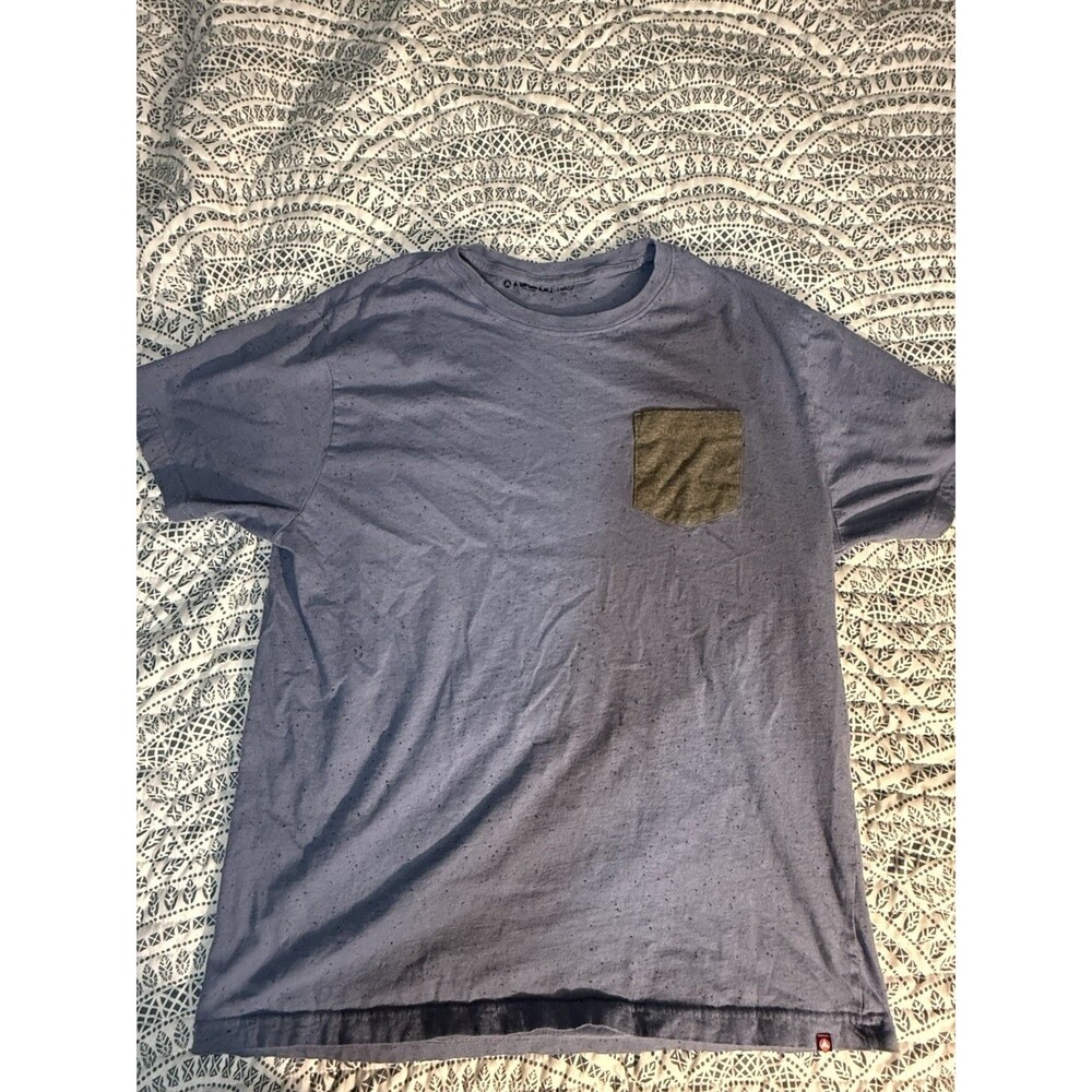 Airwalk Men's Blue Cotton Knit Crew Neck Short Sleeve T-Shirt with Pocket L